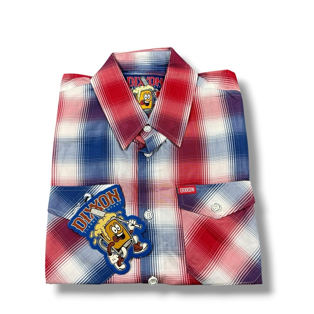 NWT Dixxon Flannel Co. "The All Star" Bamboo Series Short Sleeve Shirt Mens Sz L